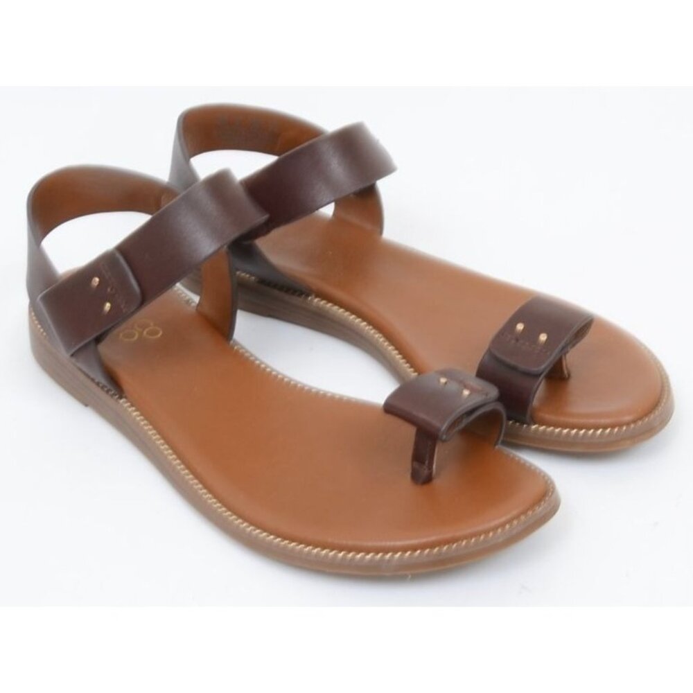 Franco Sarto Women's 8M Geranio Sandal Toe Ring Boho Slip On Slide Vegan Leather